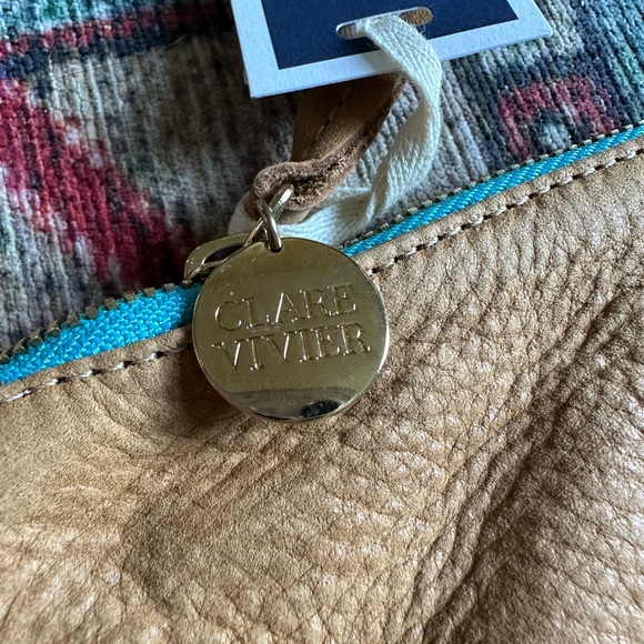 NWT Clare V Classic Camel Colored Leather Oversize Clutch - Picture 2 of 13